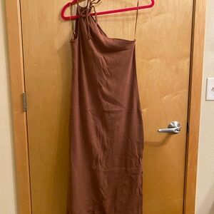 Old Navy Brown Asymmetrical Cocktail Dress